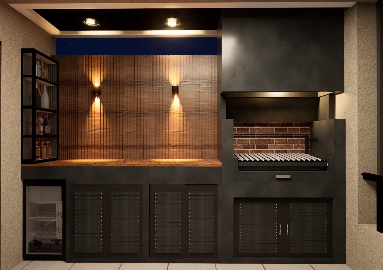 Quincho y parrilla industrial cálido